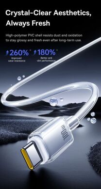 Кабель Baseus Crystal USB to Type-C (100W, 2m) E0427901 - White