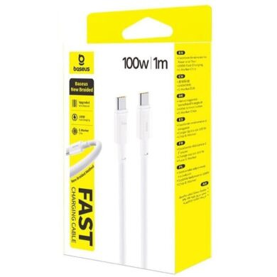 Кабель Baseus New Braided Type-С to Type-C (100W, 1m) E0426V01 - White