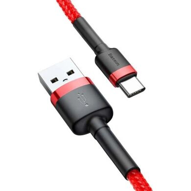Кабель Baseus Cafule USB to Type-C (3A, 2m) CATKLF-C09 - Black / Red