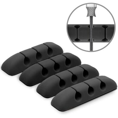Тримач для кабелів Ringke Silicone Cable Organizer (8809688890727) - Black