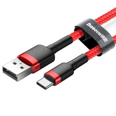 Кабель Baseus Cafule USB to Type-C (3A, 2m) CATKLF-C09 - Black / Red