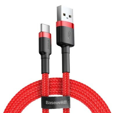 Кабель Baseus Cafule USB to Type-C (3A, 2m) CATKLF-C09 - Black / Red