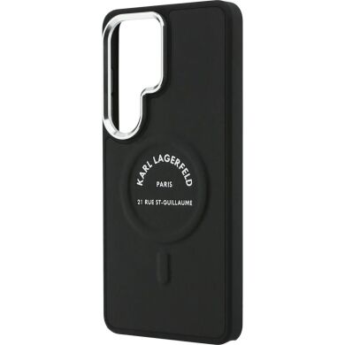 Защитный чехол Karl Lagerfeld Embossed Ring RSG Logo MagSafe для Samsung Galaxy S26 Ultra (S948) KLHMS26LPSKRSGEK - Black