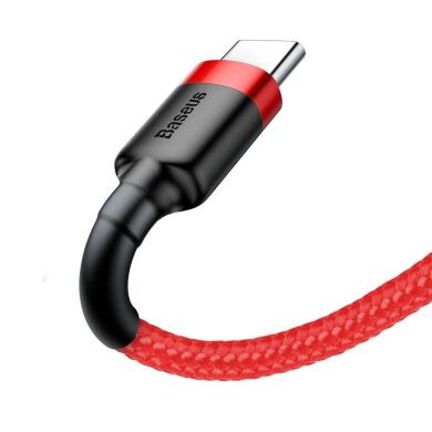 Кабель Baseus Cafule USB to Type-C (3A, 2m) CATKLF-C09 - Black / Red