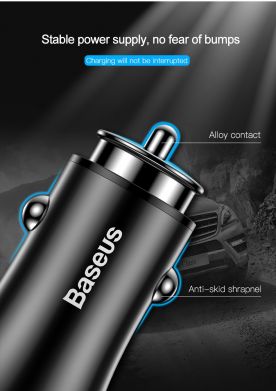Автомобильное зарядное устройство BASEUS Gentleman 4.8A Dual-USB Car Charger (CCALL-GB01) - Black
