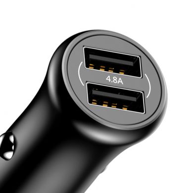 Автомобильное зарядное устройство BASEUS Gentleman 4.8A Dual-USB Car Charger (CCALL-GB01) - Black