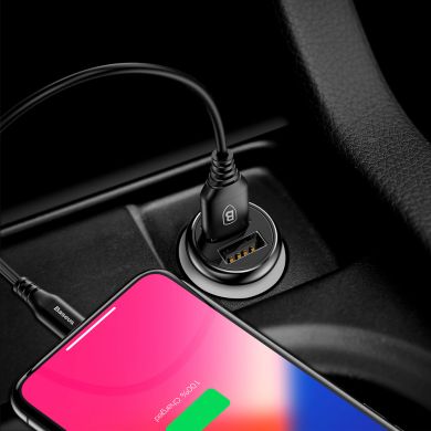 Автомобильное зарядное устройство BASEUS Gentleman 4.8A Dual-USB Car Charger (CCALL-GB01) - Black