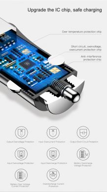Автомобильное зарядное устройство BASEUS Gentleman 4.8A Dual-USB Car Charger (CCALL-GB01) - Black