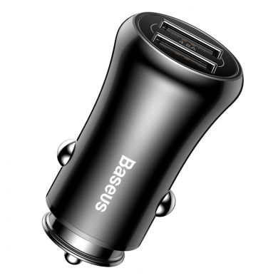 Автомобильное зарядное устройство BASEUS Gentleman 4.8A Dual-USB Car Charger (CCALL-GB01) - Black