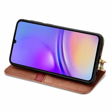 Чехол Deexe Rhombus Wallet для Samsung Galaxy A05 (A055) - Brown
