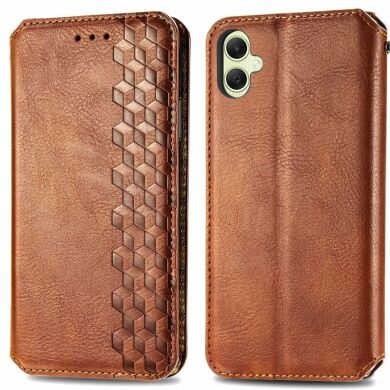 Чехол Deexe Rhombus Wallet для Samsung Galaxy A05 (A055) - Brown