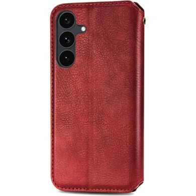 Чохол Deexe Rhombus Wallet для Samsung Galaxy S26 FE - Red