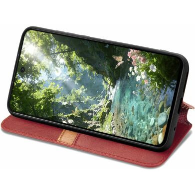 Чохол Deexe Rhombus Wallet для Samsung Galaxy S26 FE - Red