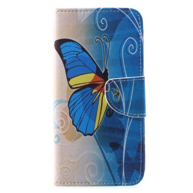 Чехол-книжка Deexe Color Wallet для Samsung Galaxy J4 2018 (J400) - Blue Butterfly