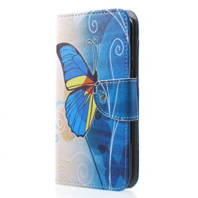 Чехол-книжка Deexe Color Wallet для Samsung Galaxy J4 2018 (J400) - Blue Butterfly