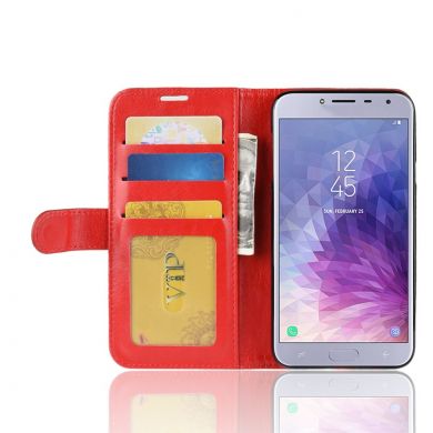Чехол-книжка Deexe Wallet Style для Samsung Galaxy J4 2018 (J400) - Red