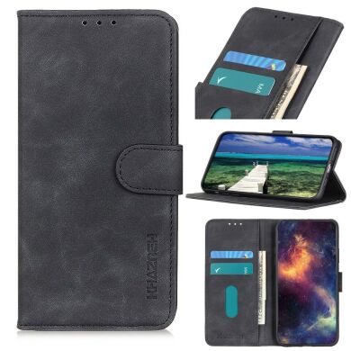 Чехол-книжка KHAZNEH Retro Wallet для Samsung Galaxy S21 FE (G990) - Black