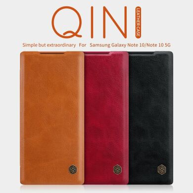 Чехол-книжка NILLKIN Qin Series для Samsung Galaxy Note 10 (N970) - Brown