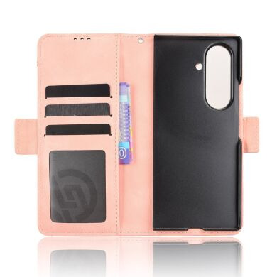 Чехол-книжка с карманами Deexe Wallet Stand (FF) для Samsung Galaxy Fold 8 Ultra - Pink