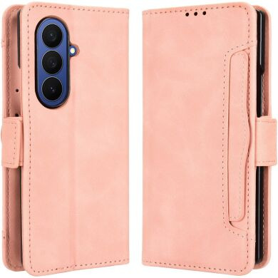 Чехол-книжка с карманами Deexe Wallet Stand (FF) для Samsung Galaxy Fold 8 Ultra - Pink