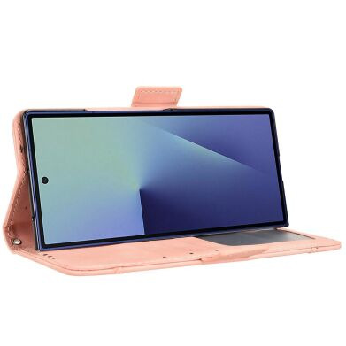 Чехол-книжка с карманами Deexe Wallet Stand (FF) для Samsung Galaxy Fold 8 Ultra - Pink