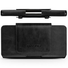 Кожаный чехол QIALINO Leather Case для смартфонов диагональю до 6.9 дюймов - Black