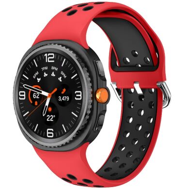 Ремешок Deexe Dual Color для Samsung Galaxy Watch 8 (40/44mm) / 8 Classic - Red / Black