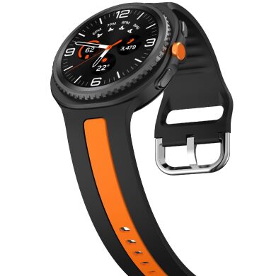 Ремешок Deexe Sport Strap для Samsung Galaxy Watch 8 (40/44mm) / 8 Classic - Black / Orange