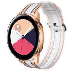 Ремешок Deexe Twill Color Strap для часов с шириной крепления 22мм - White / Colorful