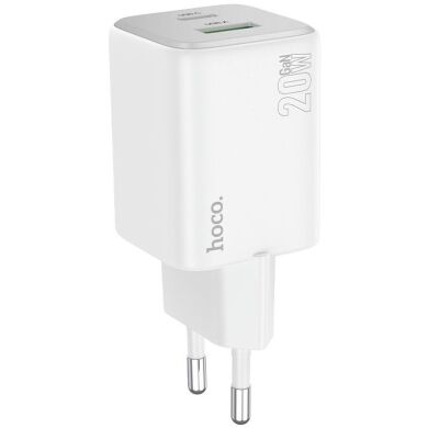 Сетевое зарядное устройство Hoco N41 PD20W+QC3.0 + кабель Type-C to Type-C - White