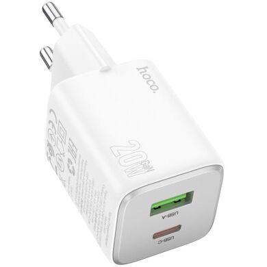 Сетевое зарядное устройство Hoco N41 PD20W+QC3.0 + кабель Type-C to Type-C - White