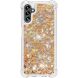 Силиконовый (TPU) чехол Deexe Liquid Glitter для Samsung Galaxy A13 5G (A136) / A04s (A047) - Gold Hearts. Фото 3 из 7