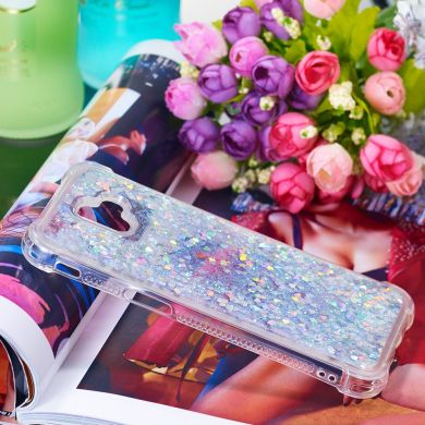 Силіконовий (TPU) чохол Deexe Liquid Glitter для Samsung Galaxy J6+ (J610), Silver