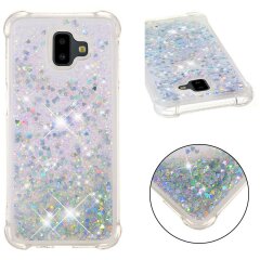 Силіконовий (TPU) чохол Deexe Liquid Glitter для Samsung Galaxy J6+ (J610), Silver