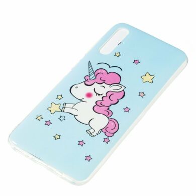 Силиконовый (TPU) чехол Deexe LumiCase для Samsung Galaxy A70 (A705) - Shy Unicorn