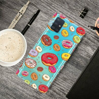 Силиконовый (TPU) чехол Deexe Pretty Glossy для Samsung Galaxy A51 (А515) - Donuts