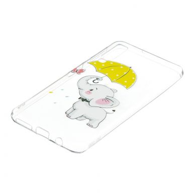 Силиконовый (TPU) чехол Deexe Pretty Glossy для Samsung Galaxy A7 2018 (A750) - Elephant Holding an Umbrella