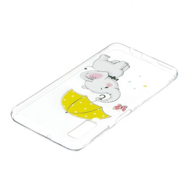 Силиконовый (TPU) чехол Deexe Pretty Glossy для Samsung Galaxy A7 2018 (A750) - Elephant Holding an Umbrella
