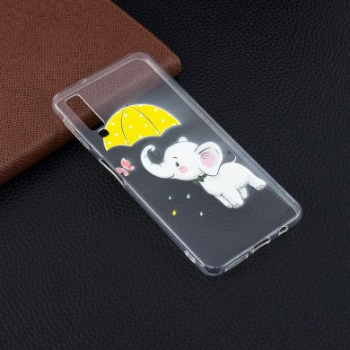 Силиконовый (TPU) чехол Deexe Pretty Glossy для Samsung Galaxy A7 2018 (A750) - Elephant Holding an Umbrella
