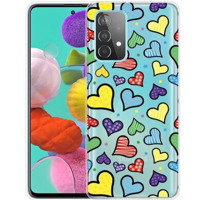 Силиконовый (TPU) чехол Deexe Pretty Glossy для Samsung Galaxy A73 (A736) - Colorful Hearts