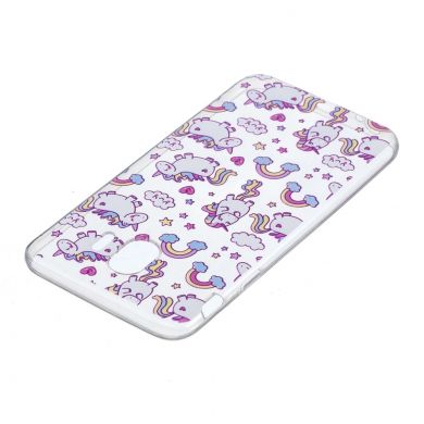 Силиконовый (TPU) чехол Deexe Pretty Glossy для Samsung Galaxy J4 2018 (J400) - Unicorn Pattern B