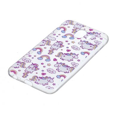Силиконовый (TPU) чехол Deexe Pretty Glossy для Samsung Galaxy J4 2018 (J400) - Unicorn Pattern B