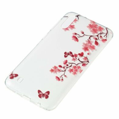 Силиконовый (TPU) чехол Deexe Pretty Glossy для Samsung Galaxy M10 (M105) - Butterfly and Flower