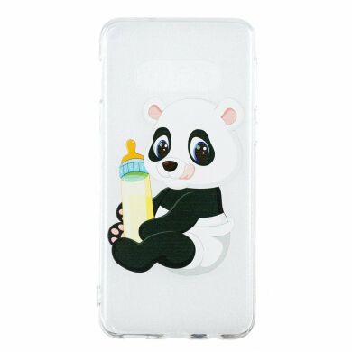 Силіконовий (TPU) чохол Deexe Pretty Glossy для Samsung Galaxy S10e (G970), Panda Holding a Bottle