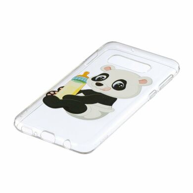 Силіконовий (TPU) чохол Deexe Pretty Glossy для Samsung Galaxy S10e (G970), Panda Holding a Bottle