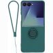 Силиконовый (TPU) чехол с кольцом Deexe Color Shell (FF) для Samsung Galaxy Flip 8 - Blackish Green. Фото 1 из 5