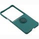 Силиконовый (TPU) чехол с кольцом Deexe Color Shell (FF) для Samsung Galaxy Flip 8 - Blackish Green. Фото 4 из 5
