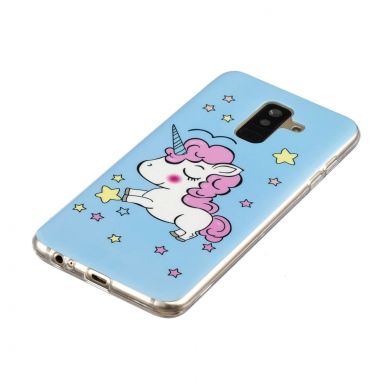 Силиконовый (TPU) Deexe LumiCase для Samsung Galaxy A6+ 2018 (A605) - Shy Unicorn