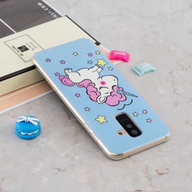 Силиконовый (TPU) Deexe LumiCase для Samsung Galaxy A6+ 2018 (A605) - Shy Unicorn