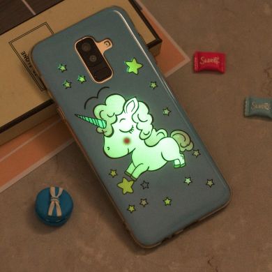 Силиконовый (TPU) Deexe LumiCase для Samsung Galaxy A6+ 2018 (A605) - Shy Unicorn